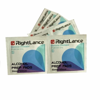 30x60mm 70% Isopropyl Alcohol Antiseptic Pads For Skin Clean