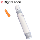 ABS White Grey 10.5cm Blood Sugar Lancet Device Pen With Ejector Pen